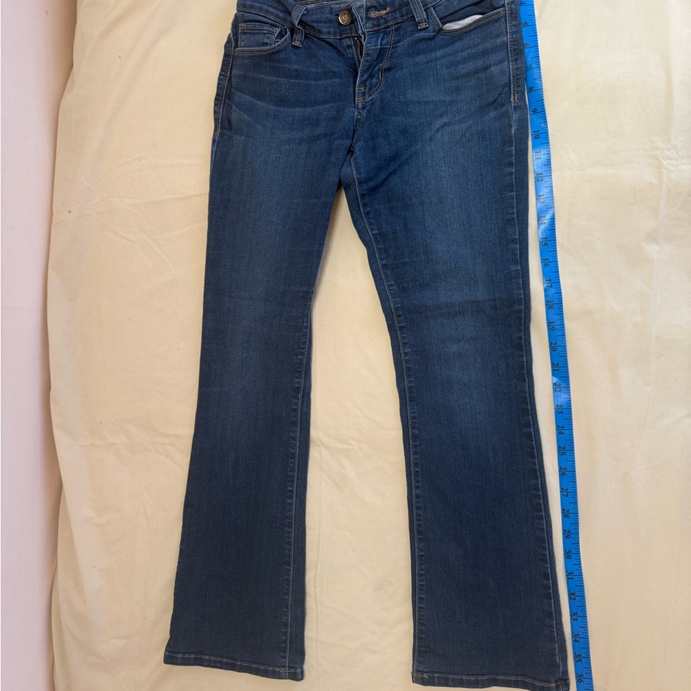 Blue Flare Wide Leg Jeans with Classic Stitching